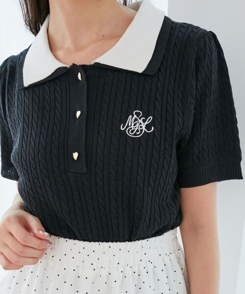 MAJESTIC LEGON / マジェスティックレゴン ニット・セーター | バイカラーダブル襟ニット | 詳細9