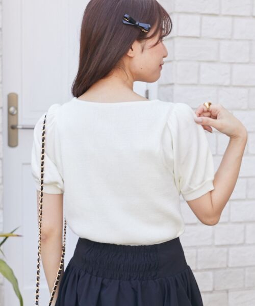 MAJESTIC LEGON / マジェスティックレゴン ニット・セーター | ギャザードッキング半袖ニット | 詳細20