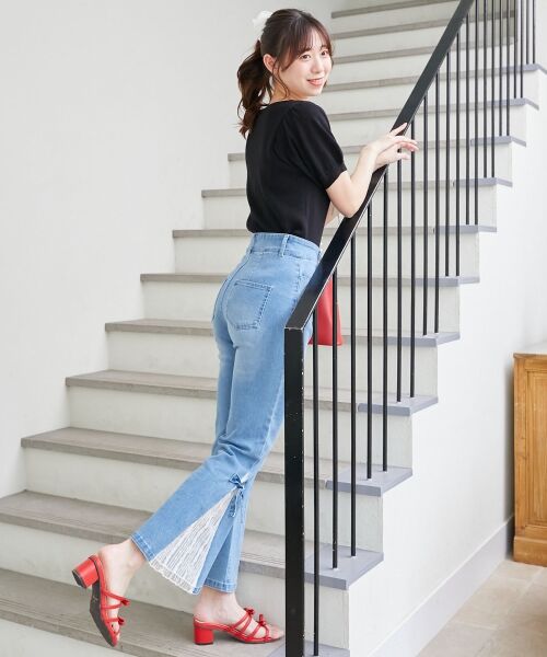 MAJESTIC LEGON / マジェスティックレゴン ニット・セーター | ギャザードッキング半袖ニット | 詳細3