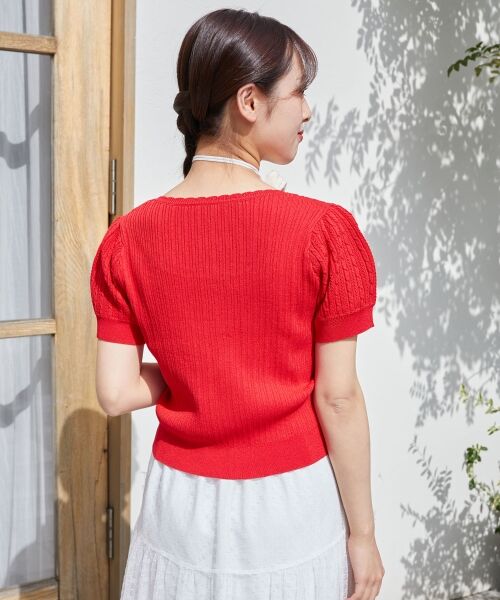 MAJESTIC LEGON / マジェスティックレゴン カーディガン・ボレロ | ハーフスリーブケーブルカーディガン | 詳細13