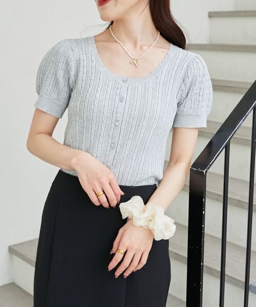 MAJESTIC LEGON / マジェスティックレゴン カーディガン・ボレロ | ハーフスリーブケーブルカーディガン | 詳細24