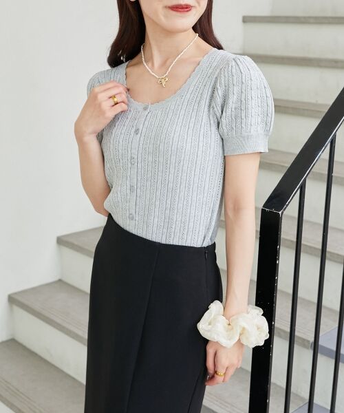 MAJESTIC LEGON / マジェスティックレゴン カーディガン・ボレロ | ハーフスリーブケーブルカーディガン | 詳細25