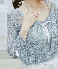 MAJESTIC LEGON / マジェスティックレゴン カーディガン・ボレロ | レーシーパターンキャミセットカーデ