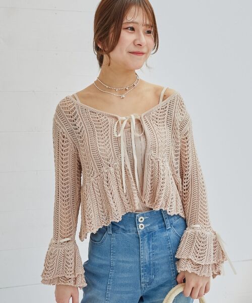 MAJESTIC LEGON / マジェスティックレゴン カーディガン・ボレロ | レーシーパターンキャミセットカーデ | 詳細11