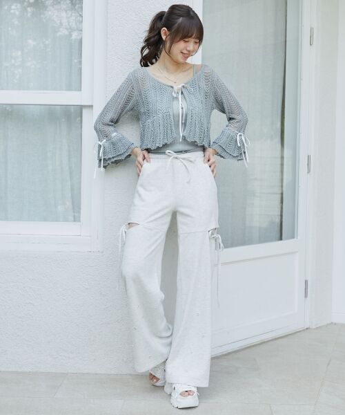 MAJESTIC LEGON / マジェスティックレゴン カーディガン・ボレロ | レーシーパターンキャミセットカーデ | 詳細15