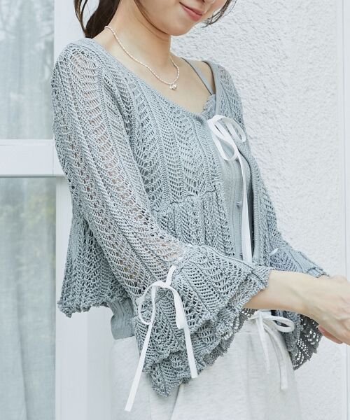 MAJESTIC LEGON / マジェスティックレゴン カーディガン・ボレロ | レーシーパターンキャミセットカーデ | 詳細19