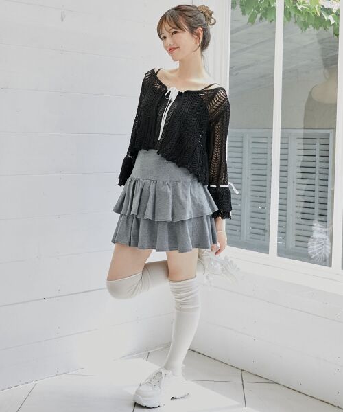 MAJESTIC LEGON / マジェスティックレゴン カーディガン・ボレロ | レーシーパターンキャミセットカーデ | 詳細24