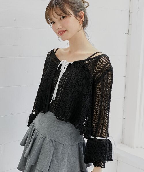 MAJESTIC LEGON / マジェスティックレゴン カーディガン・ボレロ | レーシーパターンキャミセットカーデ | 詳細28