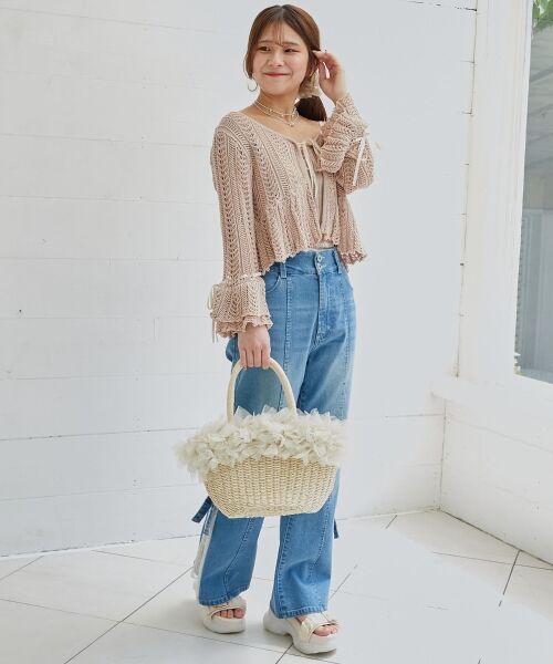 MAJESTIC LEGON / マジェスティックレゴン カーディガン・ボレロ | レーシーパターンキャミセットカーデ | 詳細9