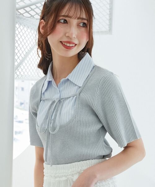 MAJESTIC LEGON / マジェスティックレゴン ニット・セーター | シャツドッキングリブニット | 詳細8