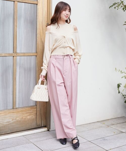 MAJESTIC LEGON / マジェスティックレゴン ニット・セーター | レイヤード風ボタンニット | 詳細1