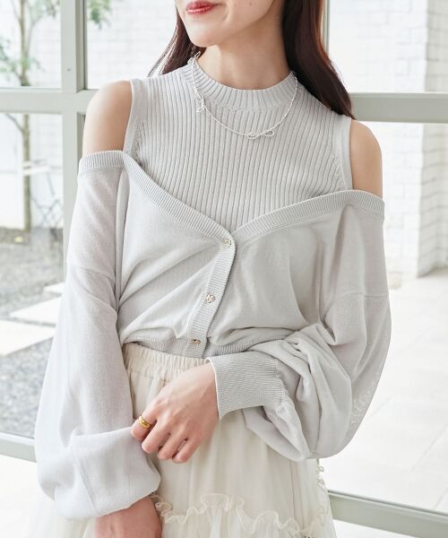 MAJESTIC LEGON / マジェスティックレゴン ニット・セーター | レイヤード風ボタンニット | 詳細12