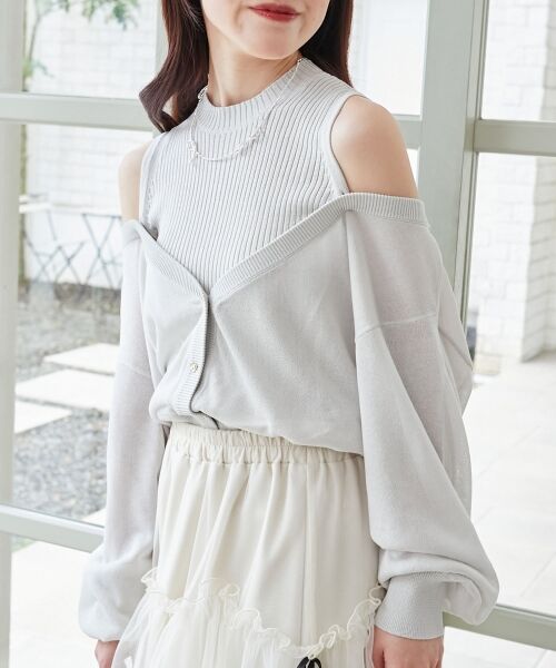 MAJESTIC LEGON / マジェスティックレゴン ニット・セーター | レイヤード風ボタンニット | 詳細13