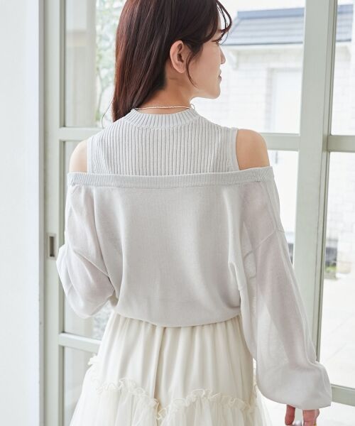 MAJESTIC LEGON / マジェスティックレゴン ニット・セーター | レイヤード風ボタンニット | 詳細14