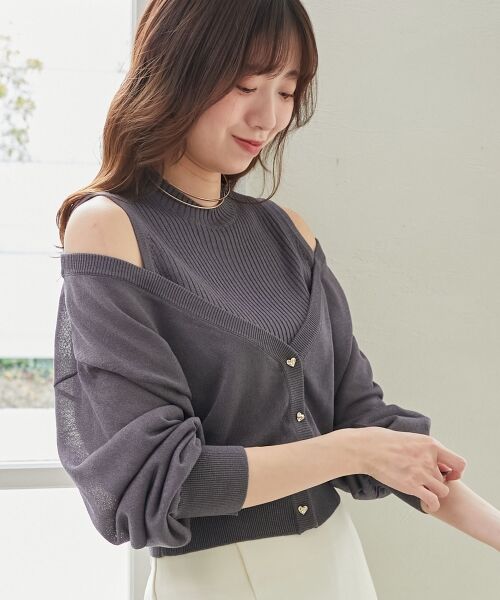 MAJESTIC LEGON / マジェスティックレゴン ニット・セーター | レイヤード風ボタンニット | 詳細20