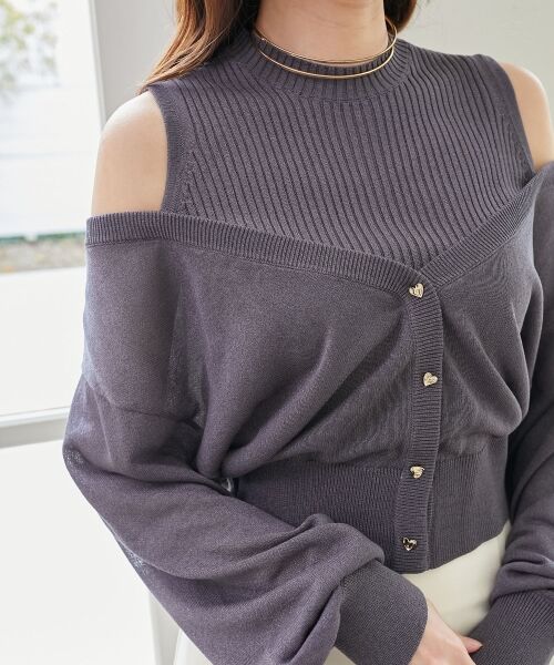 MAJESTIC LEGON / マジェスティックレゴン ニット・セーター | レイヤード風ボタンニット | 詳細22