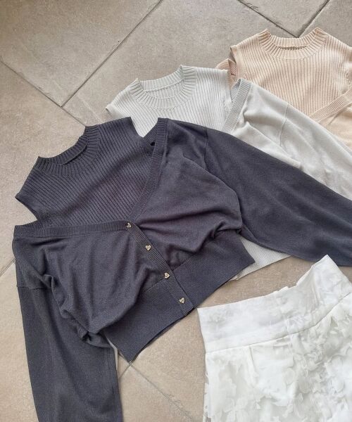 MAJESTIC LEGON / マジェスティックレゴン ニット・セーター | レイヤード風ボタンニット | 詳細24