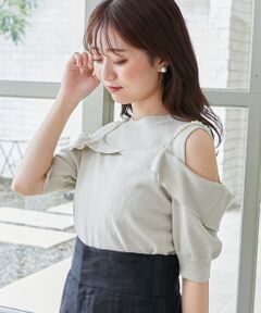 MAJESTIC LEGON / マジェスティックレゴン ニット・セーター | パールチェーン半袖肩開きニット