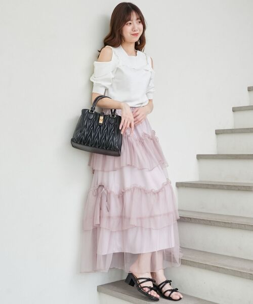 MAJESTIC LEGON / マジェスティックレゴン ニット・セーター | パールチェーン半袖肩開きニット | 詳細11