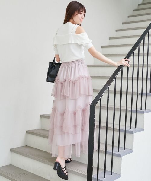 MAJESTIC LEGON / マジェスティックレゴン ニット・セーター | パールチェーン半袖肩開きニット | 詳細12