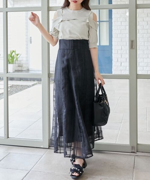 MAJESTIC LEGON / マジェスティックレゴン ニット・セーター | パールチェーン半袖肩開きニット | 詳細18