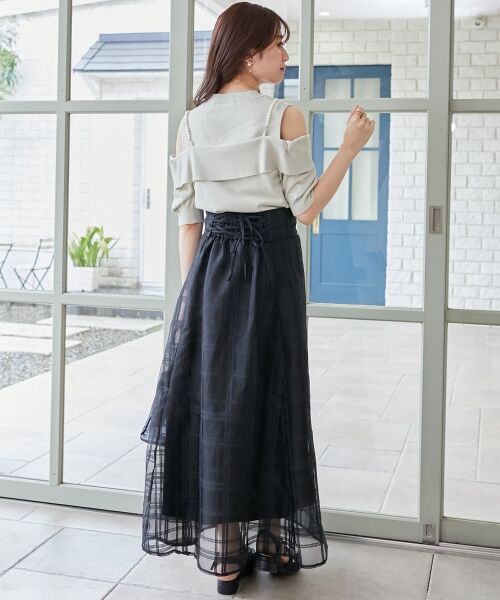 MAJESTIC LEGON / マジェスティックレゴン ニット・セーター | パールチェーン半袖肩開きニット | 詳細20