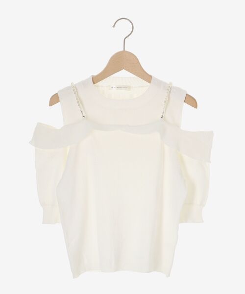 MAJESTIC LEGON / マジェスティックレゴン ニット・セーター | パールチェーン半袖肩開きニット | 詳細27