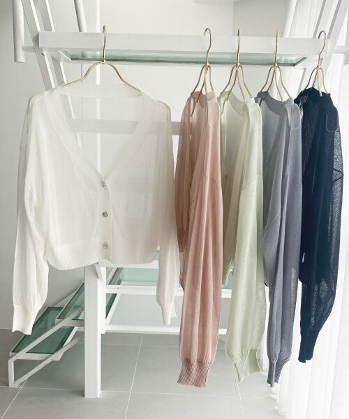 MAJESTIC LEGON / マジェスティックレゴン カーディガン・ボレロ | アソートボタンシアーカーディガン | 詳細1