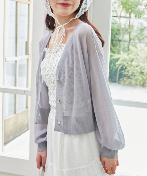 MAJESTIC LEGON / マジェスティックレゴン カーディガン・ボレロ | アソートボタンシアーカーディガン | 詳細20