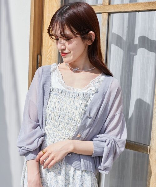 MAJESTIC LEGON / マジェスティックレゴン カーディガン・ボレロ | アソートボタンシアーカーディガン | 詳細24