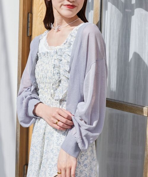 MAJESTIC LEGON / マジェスティックレゴン カーディガン・ボレロ | アソートボタンシアーカーディガン | 詳細25
