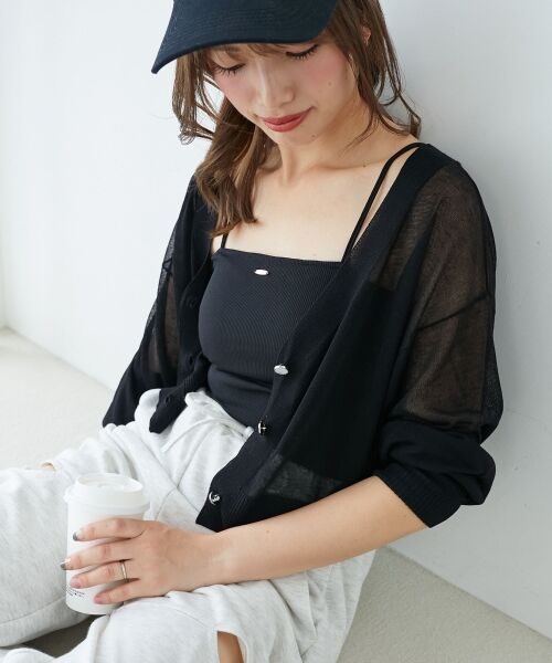 MAJESTIC LEGON / マジェスティックレゴン カーディガン・ボレロ | アソートボタンシアーカーディガン | 詳細30