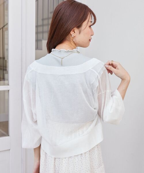 MAJESTIC LEGON / マジェスティックレゴン カーディガン・ボレロ | アソートボタンシアーカーディガン | 詳細7