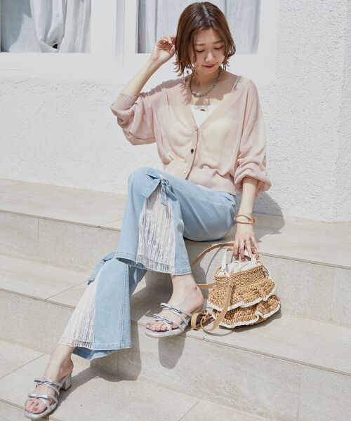 MAJESTIC LEGON / マジェスティックレゴン カーディガン・ボレロ | アソートボタンシアーカーディガン | 詳細9