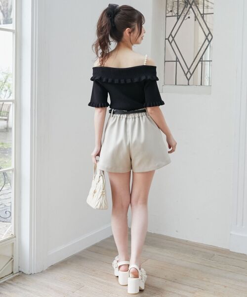 MAJESTIC LEGON / マジェスティックレゴン ニット・セーター | パールチェーンオフショルフリルニット | 詳細24