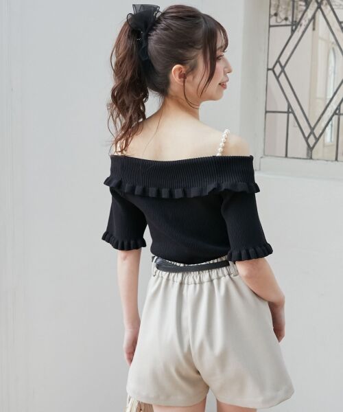 MAJESTIC LEGON / マジェスティックレゴン ニット・セーター | パールチェーンオフショルフリルニット | 詳細27