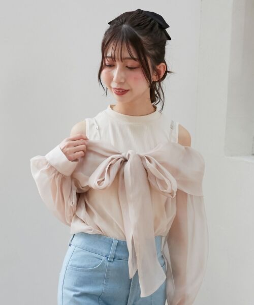 MAJESTIC LEGON / マジェスティックレゴン シャツ・ブラウス | タンクセットリボンシアーブラウス | 詳細13