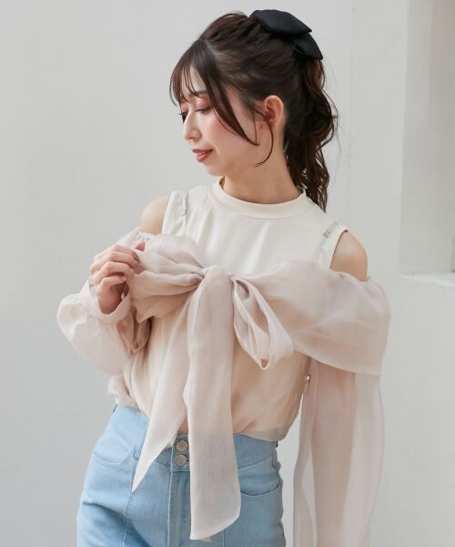 MAJESTIC LEGON / マジェスティックレゴン シャツ・ブラウス | タンクセットリボンシアーブラウス | 詳細14