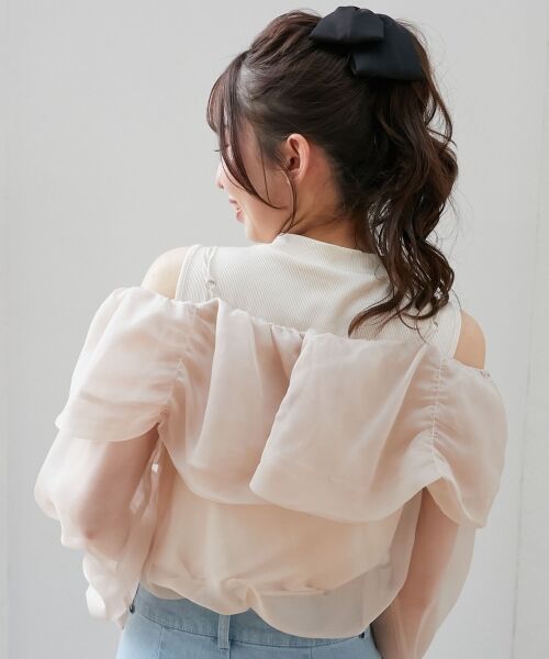 MAJESTIC LEGON / マジェスティックレゴン シャツ・ブラウス | タンクセットリボンシアーブラウス | 詳細15