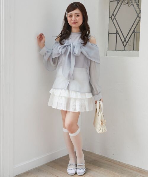 MAJESTIC LEGON / マジェスティックレゴン シャツ・ブラウス | タンクセットリボンシアーブラウス | 詳細17