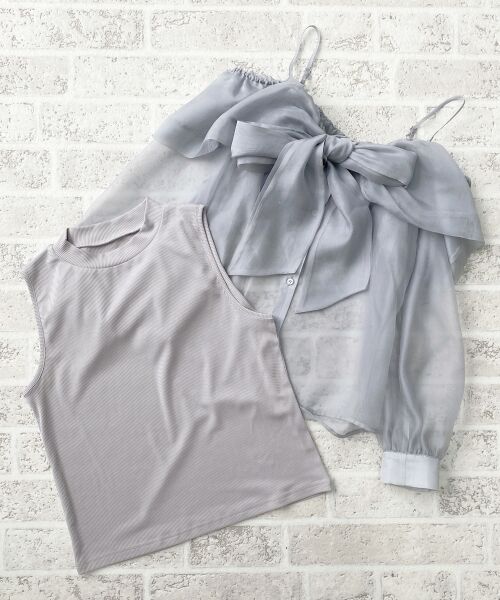 MAJESTIC LEGON / マジェスティックレゴン シャツ・ブラウス | タンクセットリボンシアーブラウス | 詳細24