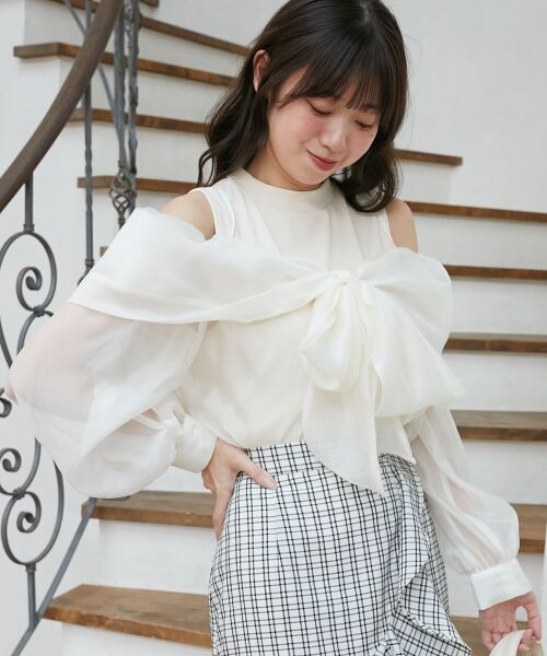 MAJESTIC LEGON / マジェスティックレゴン シャツ・ブラウス | タンクセットリボンシアーブラウス | 詳細7