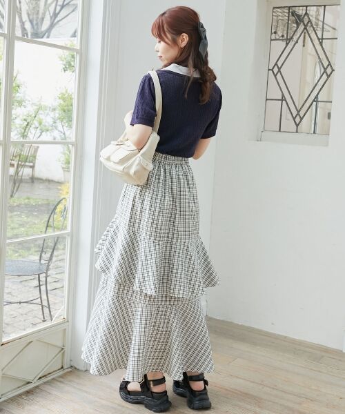 MAJESTIC LEGON / マジェスティックレゴン ミニ・ひざ丈スカート | フリルデザインスリットスカート | 詳細10