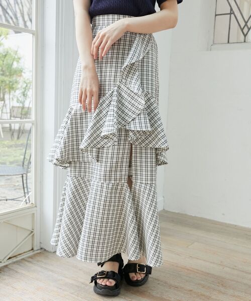 MAJESTIC LEGON / マジェスティックレゴン ミニ・ひざ丈スカート | フリルデザインスリットスカート | 詳細11