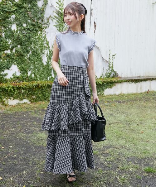 MAJESTIC LEGON / マジェスティックレゴン ミニ・ひざ丈スカート | フリルデザインスリットスカート | 詳細15