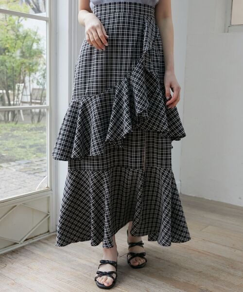 MAJESTIC LEGON / マジェスティックレゴン ミニ・ひざ丈スカート | フリルデザインスリットスカート | 詳細18