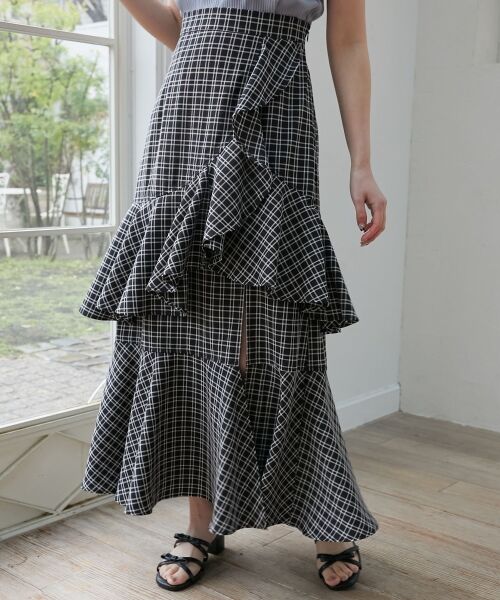 MAJESTIC LEGON / マジェスティックレゴン ミニ・ひざ丈スカート | フリルデザインスリットスカート | 詳細19