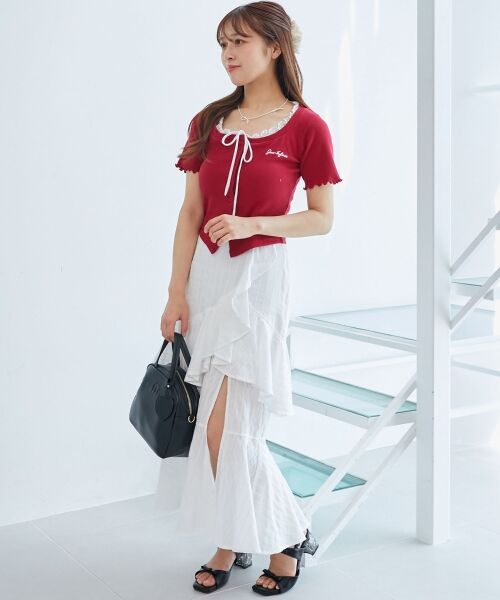 MAJESTIC LEGON / マジェスティックレゴン ミニ・ひざ丈スカート | フリルデザインスリットスカート | 詳細2