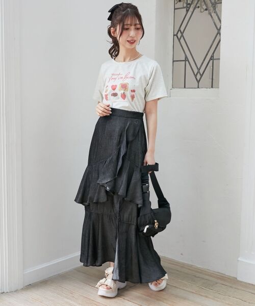 MAJESTIC LEGON / マジェスティックレゴン ミニ・ひざ丈スカート | フリルデザインスリットスカート | 詳細23