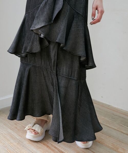 MAJESTIC LEGON / マジェスティックレゴン ミニ・ひざ丈スカート | フリルデザインスリットスカート | 詳細28